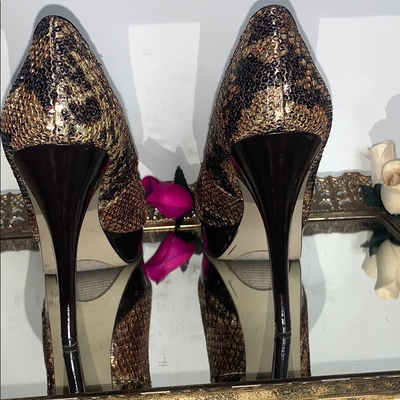 Enzo Angiolini Cheetah Sequin Heels - Picture 4 of 6